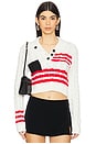 view 1 of 4 СВИТЕР MARINA STRIPED in Off White & Red