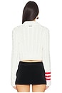 view 3 of 4 СВИТЕР MARINA STRIPED in Off White & Red
