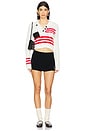 view 4 of 4 СВИТЕР MARINA STRIPED in Off White & Red