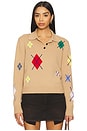 view 1 of 5 Broken Argyle Sweater in Beige