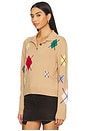 view 3 of 5 Broken Argyle Sweater in Beige