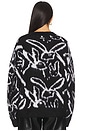 view 3 of 4 Sketched Bunnies Sweater in Black & White