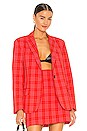 view 1 of 5 Plaid Blazer in Red & Pink