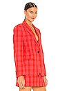 view 3 of 5 Plaid Blazer in Red & Pink