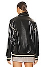 view 4 of 6 Leather Bomber Jacket in Black