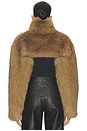 view 3 of 4 Faux Fur Cropped Jacket in Beige