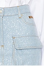 view 6 of 6 Silver Dripping Denim Cargo Skirt in Light Blue & Silver