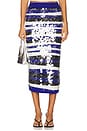 view 1 of 6 Sequin Knit Skirt in Blue & White