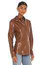 view 2 of 4 Button Down Top in Chocolate