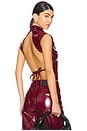 view 1 of 5 Patent Faux Leather Top in Bordeaux