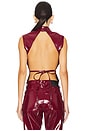 view 4 of 5 Patent Faux Leather Top in Bordeaux