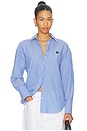 view 1 of 5 CHEMISE BUTTON UP in Light Blue & White