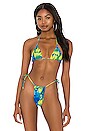 view 1 of 4 Enita Micro String Bikini Top in Blue & Green