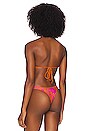 view 3 of 4 Ruched Bikini Top in Pink & Orange