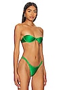 view 3 of 5 Underwire Bandeau Bikini Top in Green