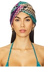 view 1 of 4 Turban in Green, Pink & Black Multi