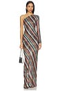 view 1 of 4 Long Dress in Dark Multicolor Tones