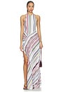 view 1 of 4 Long Dress in Multicolor With White Base