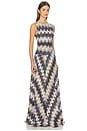 view 2 of 5 Sleeveless Long Dress in Multi Blue & White