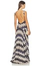 view 4 of 5 Sleeveless Long Dress in Multi Blue & White