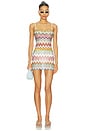 view 1 of 5 Spaghetti Strap Mini Dress in Multicolor With White Base