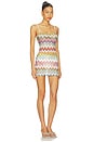 view 2 of 5 Spaghetti Strap Mini Dress in Multicolor With White Base