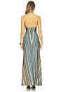 view 3 of 4 Sleeveless Long Dress in Multicolor Light Blue & Green