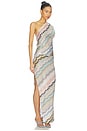 view 2 of 5 ROBE MAXI in Multi Beige On Light Base