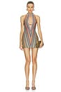 view 1 of 4 ROBE COURTE in Multicolor Orange & Yellow