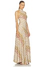 view 2 of 4 Long Dress in Gold And Beige On White Base