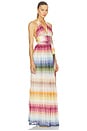 view 2 of 3 Long Dress in Multicolor Blue, Yellow & Green