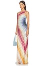 view 2 of 4 VESTIDO LONG DRESS in Multicolor Blue, Yellow & Green