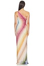 view 3 of 4 VESTIDO LONG DRESS in Multicolor Blue, Yellow & Green