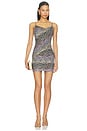 view 1 of 4 Short Dress in Multicolor Green & Blue Space-dyed