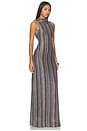 view 2 of 4 Sleeveless Long Dress in Multicolor Blue, Red & Beige