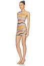view 4 of 5 ROBE in Multicolor Orange, Beige & Brown