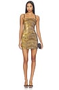 view 1 of 4 ROBE COURTE SANS MANCHES in Yellow Gold