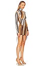view 2 of 4 Ruched Mini Dress in Multi Brown Shades