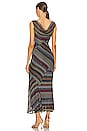 view 3 of 4 V-neck Maxi Dress in Multi Color Relief Dark