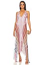 view 1 of 4 Mare Fringe Maxi Dress Cover Up in White & Multi Stripes