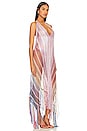 view 2 of 4 Mare Fringe Maxi Dress Cover Up in White & Multi Stripes