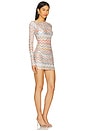view 2 of 4 Long Sleeve T-shirt Dress in Multicolor With White Base in Multicolor W/ White Base