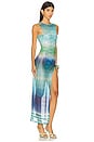 view 2 of 3 Long Cover Up Dress in Blue & Green Gradient