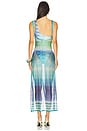 view 3 of 3 Long Cover Up Dress in Blue & Green Gradient