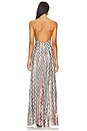 view 3 of 4 Sleeveless Long Dress in Multicolor White, Light Blue & Brown