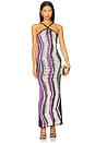 view 1 of 4 Sleeveless Long Dress in Multicolor Purple Tones