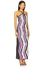 view 2 of 4 Sleeveless Long Dress in Multicolor Purple Tones