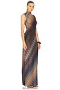 view 2 of 4 Sleeveless Long Dress in Blue Tones On Dark Base