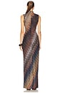 view 3 of 4 Sleeveless Long Dress in Blue Tones On Dark Base