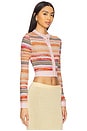 view 2 of 5 Buttoned Cardigan in Multicolor Brown & Cream